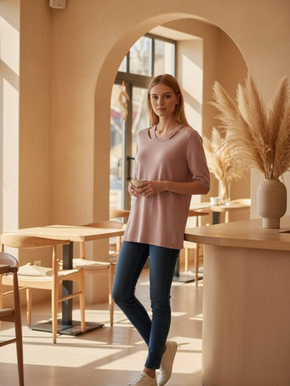 Calvin Klein Pink Cutout Knit Sweater NWT Size Small S